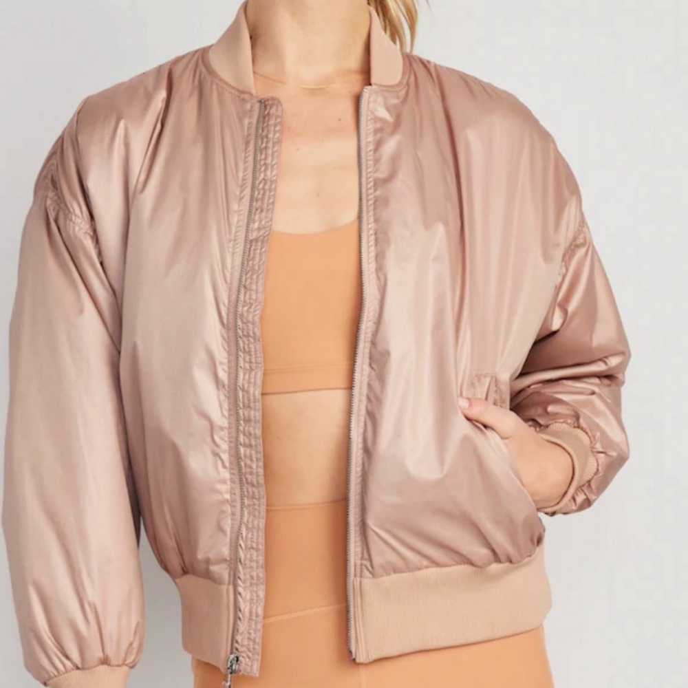 NWT OLD NAVY Oversized Water-Resistant Bomber Jacket Color: Tiramisu